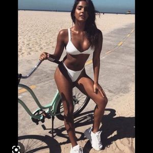 MAI MIA large new W/tags bikini bottom tie sides ribbed highcut sexy Brazilian